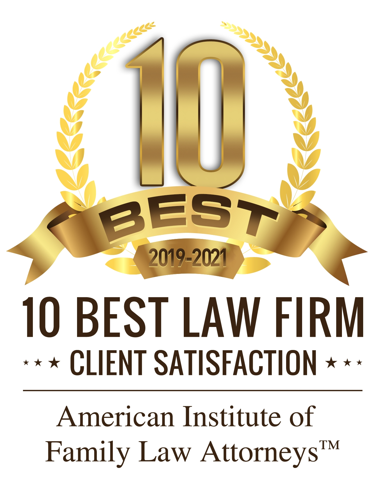 AIOFLA 10 BEST Family Law Attorneys - 2019-2021 badge