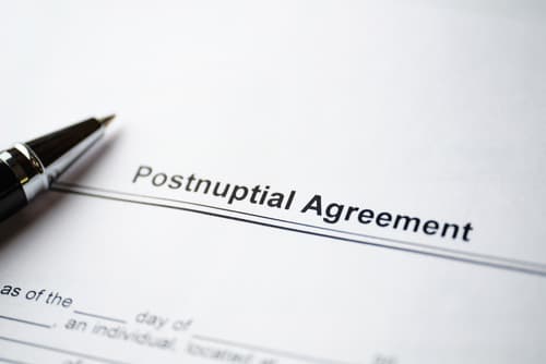 postnuptual agreement form in clipboard