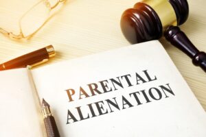 Book about parental alienation on a table.
