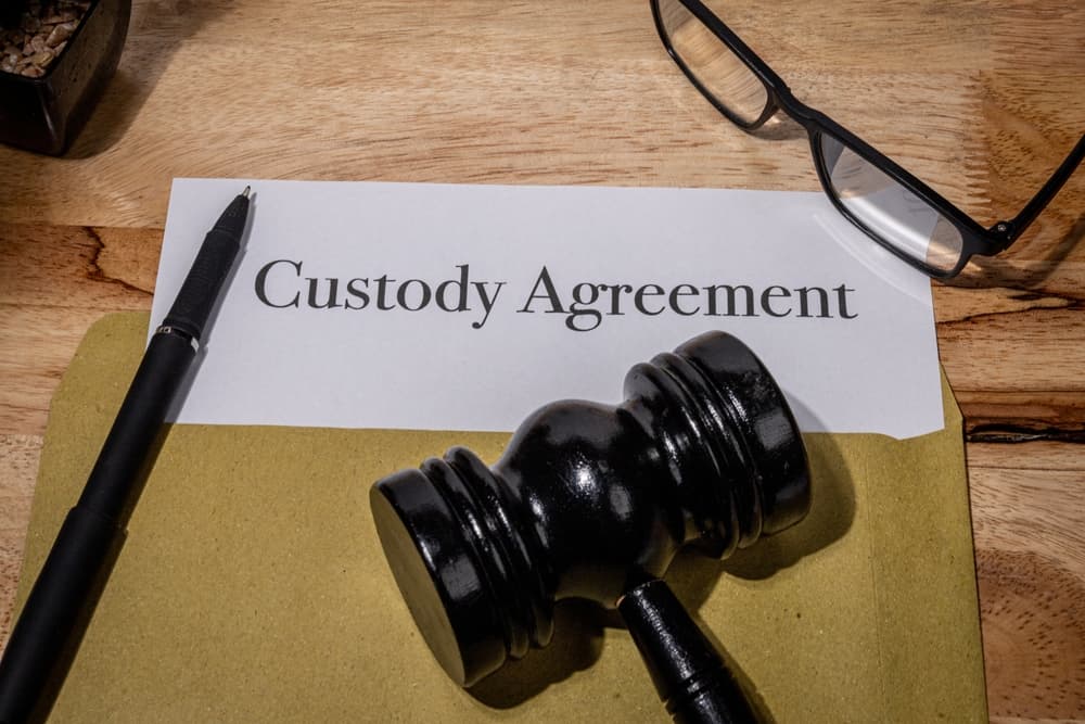 Child Custody Agreement with Judge's gavel